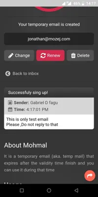 Mohmal-Free Temporary Email Address android App screenshot 0