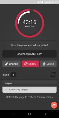 Mohmal-Free Temporary Email Address android App screenshot 1